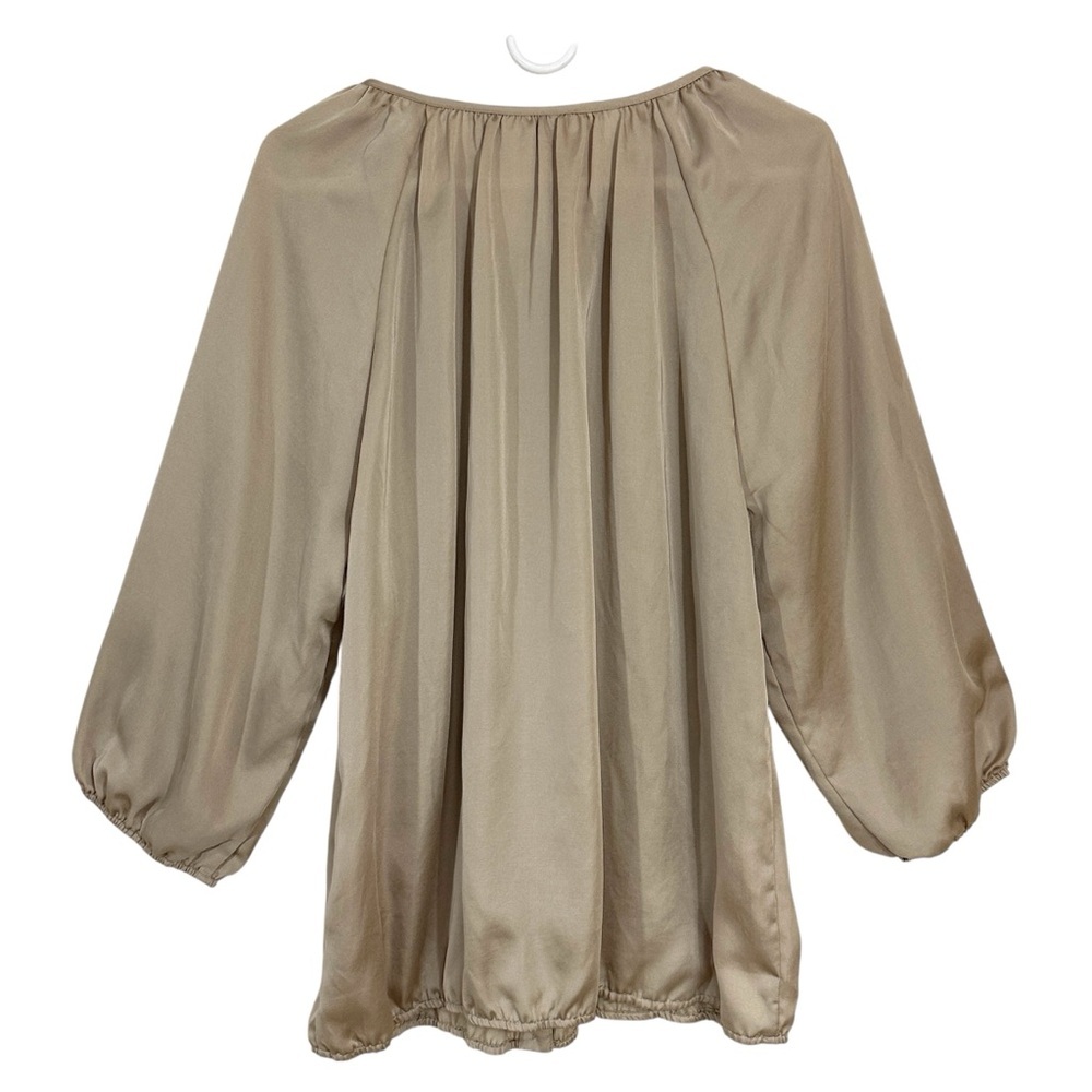 Chico’s Khaki Natalia Blouse - Picture 2 of 4